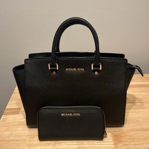 Michael Kors Tote and Wallet - Black